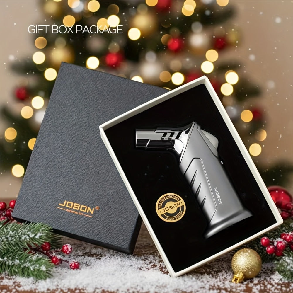 Butane Torch Lighter with Gift Box - Jobon Adjustable Flame Kitchen Torch, BBQ Camping Lighter for Men