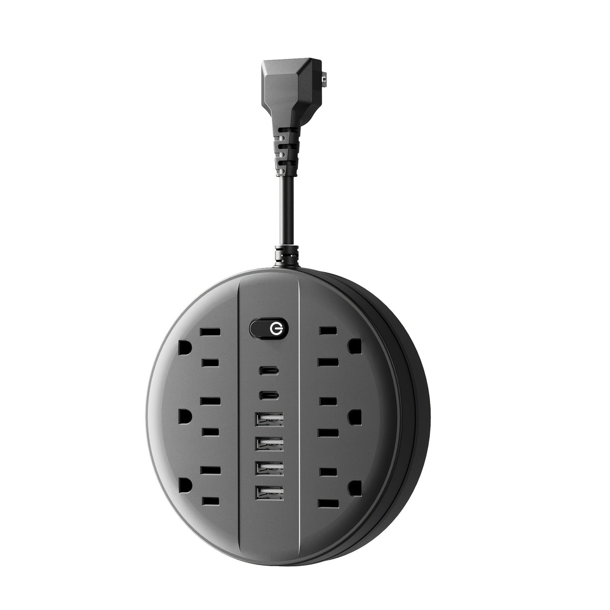 Power Strip 12-in-1 Wall-Mount Surge Protector with 6 AC Outlets, 4 USB-A, 2 USB-C and Three Cord Lengths