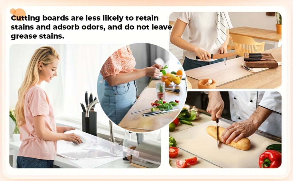 Acrylic Cutting Board Large Anti-Slip 17x23 Inch – Clear & Black Countertop Protector for Kitchen & Restaurant