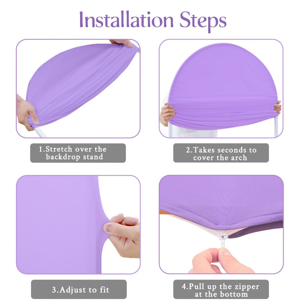 6FT Stretch Fabric Arch Cover with Bottom Zipper, 72 x 31.5-Inch Size and Eight Color Options