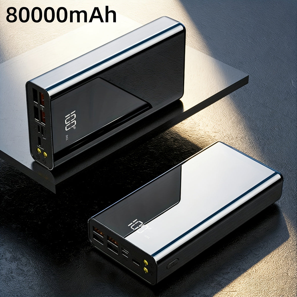 Power Bank 30000-100000mAh with Four-Port Layout, 22.5W Listed Charging and Digital Display