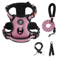No Pull Dog Harness Set with Collar, Leash & Retractable Seatbelt – Reflective Adjustable Breathable Vest for Small to Large Dogs