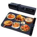 Electric Food Warming Pad Silicone 3 Temperature Levels Timer Foldable Full Surface Rapid for Home Cooking, Dining and Outdoor Meals