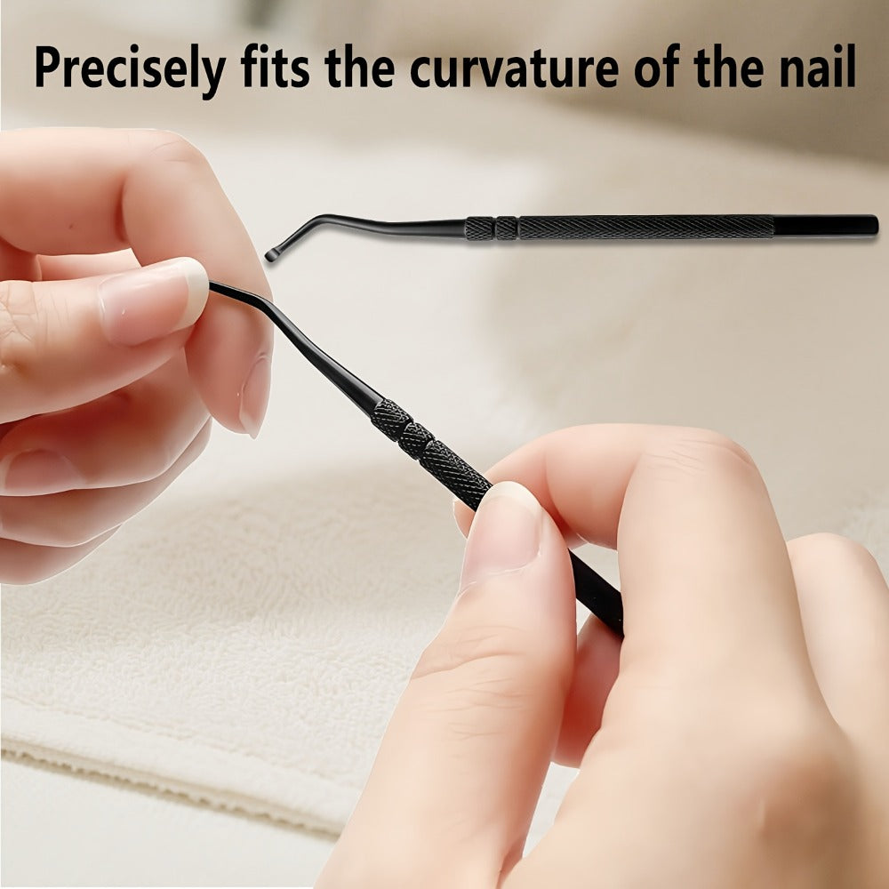 Seven-Piece Toenail Tool Set with Four Black-Handle Clippers, File and Two Slim Detail Tools