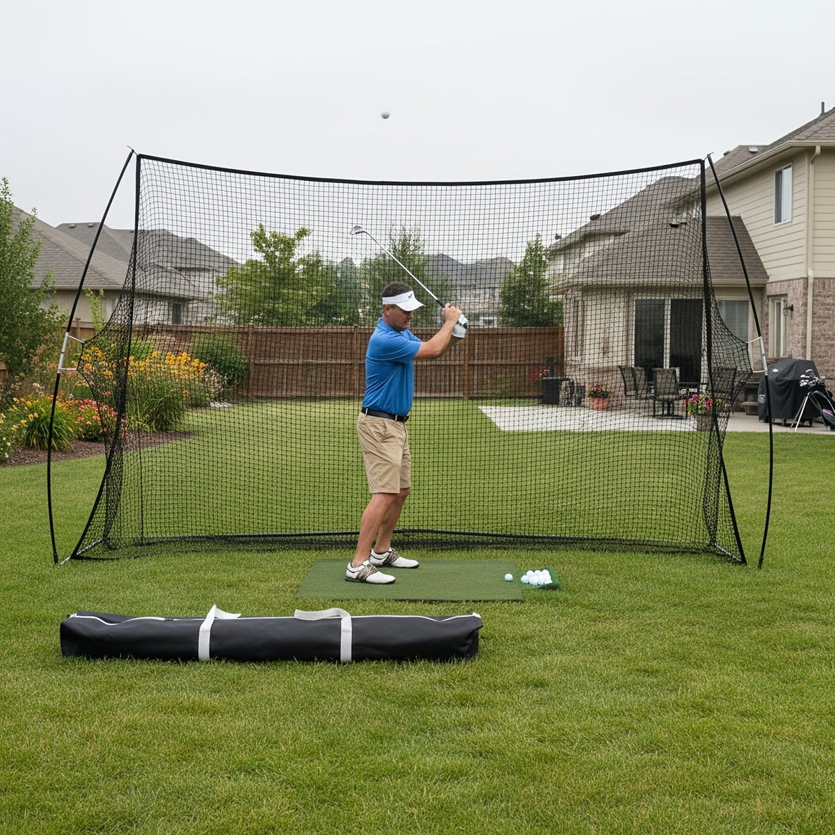 Golf Practice Net with Target & Swing Guide – 7x10 FT & 7x7 FT Driving Range Training Net, Easy Assembly, Indoor Outdoor Use