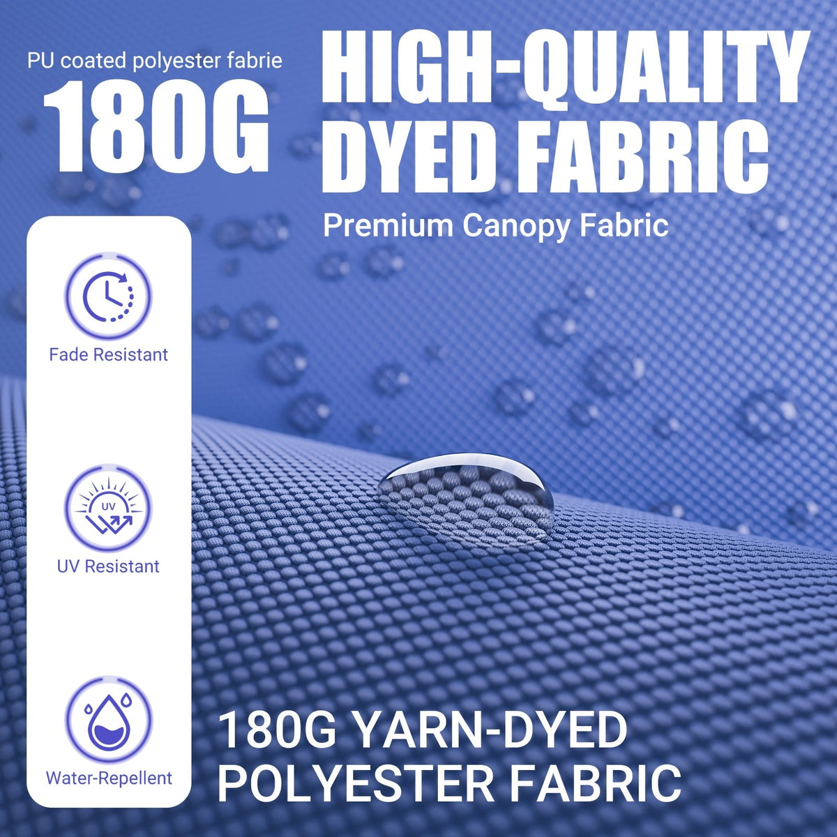 Patio Umbrella 15x7.5FT Double-Sided Style with Crank and Four Blue, Red, Khaki or Lake-Blue Options