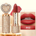 Matte Lipstick Heart-Shaped Design 24H Long-Lasting Velvet Finish – Transfer-Resistant Highly Pigmented Buildable Lip Color