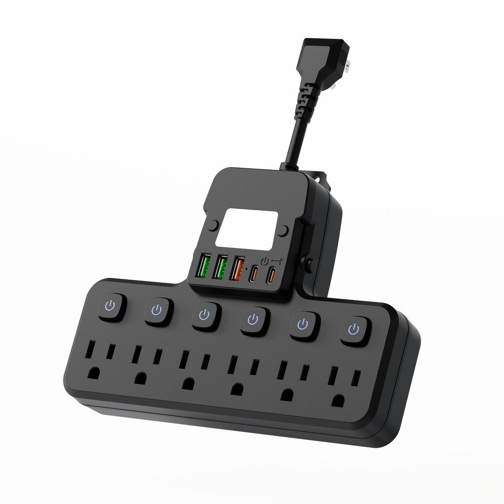 Night Light Wall Outlet Extender 11-in-1 with 6 AC Outlets & 5 USB Ports (3 USB-A & 2 USB-C), Surge Protector Adapter for Home