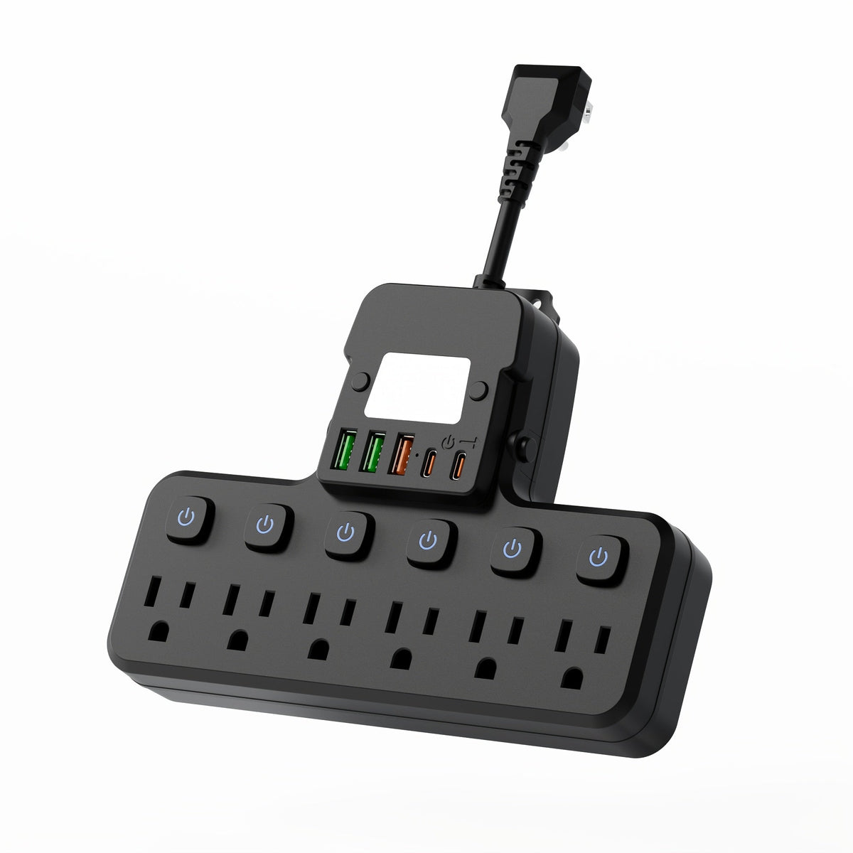 Night Light Wall Outlet Extender 11-in-1 with 6 AC Outlets & 5 USB Ports (3 USB-A & 2 USB-C), Surge Protector Adapter for Home