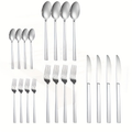 Stainless Steel Camping Cutlery Set 20 Piece – Portable Outdoor Tableware Kit with Knife Fork Spoon, Lightweight 304 Stainless Steel