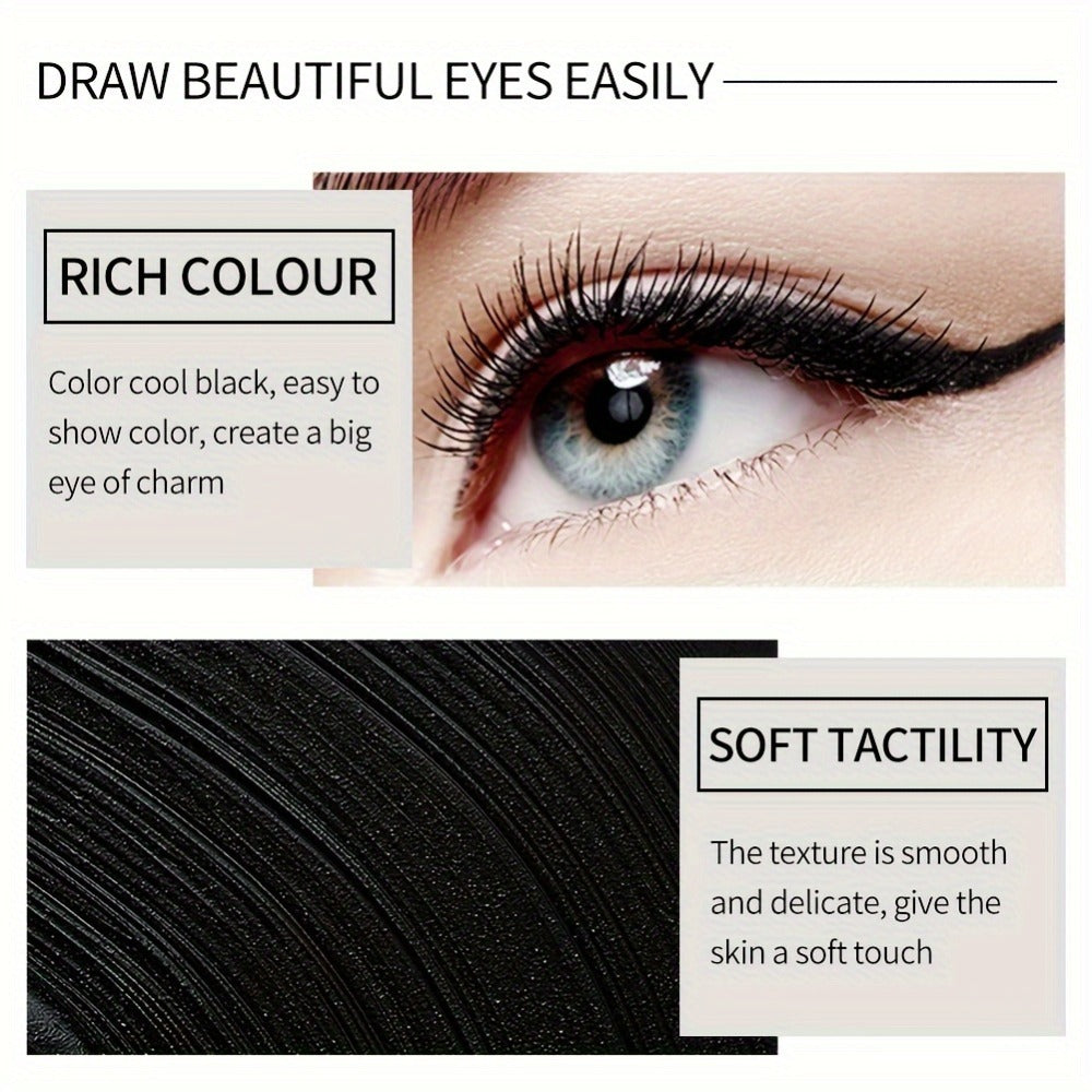 Creamy Gel Eyeliner Pencil Set 3pcs Black Waterproof Sweat-Resistant Smudge-Proof Matte Eye Liner