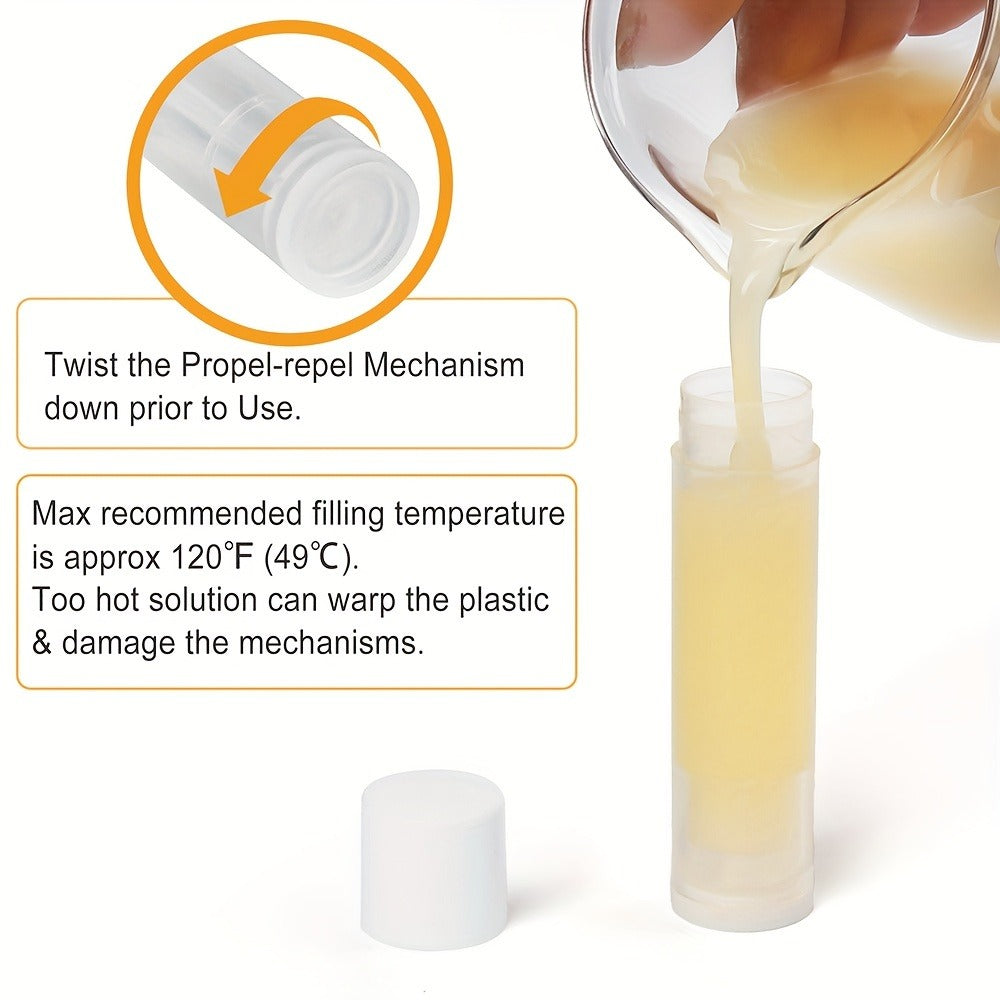 Empty Lip Balm Tubes 50 Pack with Filling Tray & Spatula, 5.5ml Clear BPA Free DIY Lip Balm Making Kit, Food