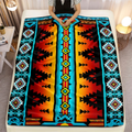 Tribal Pattern HD Print Flannel Blanket 280GSM Throw