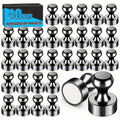Refrigerator Magnets 40 Pack Black Round Fridge Magnets Strong Whiteboard Magnets for Home Cooking, Dining and Outdoor Meals