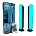 RGB LED Geometric Table Lamp with Remote Control – USB Powered Color-Changing Mood Light, Polished Metal End