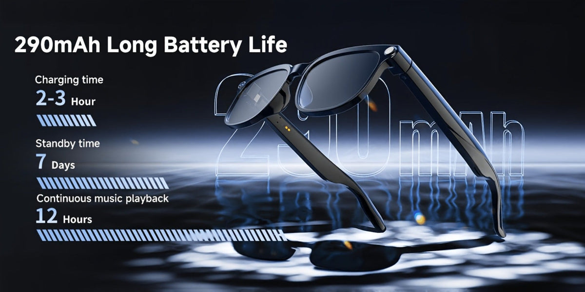 Smart Glasses 8MP Camera Eyewear with Photochromic Lenses, Translation, Object Recognition and Bluetooth Audio