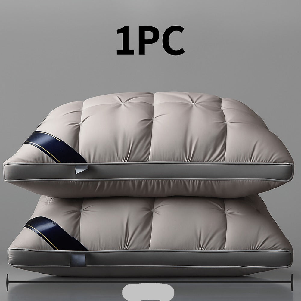 Hotel Quality Pillow Soft Polyester Fiber Deep Sleep Neck Support – No Collapse All Season Machine Washable Satin Cover Zipper Closure White