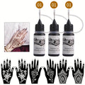 Fake Freckles Jagua Gel Kit Semi-Permanent Temporary Tattoo Ink, 3 Brown & Red Ink Bottles, 6 Stencils &
