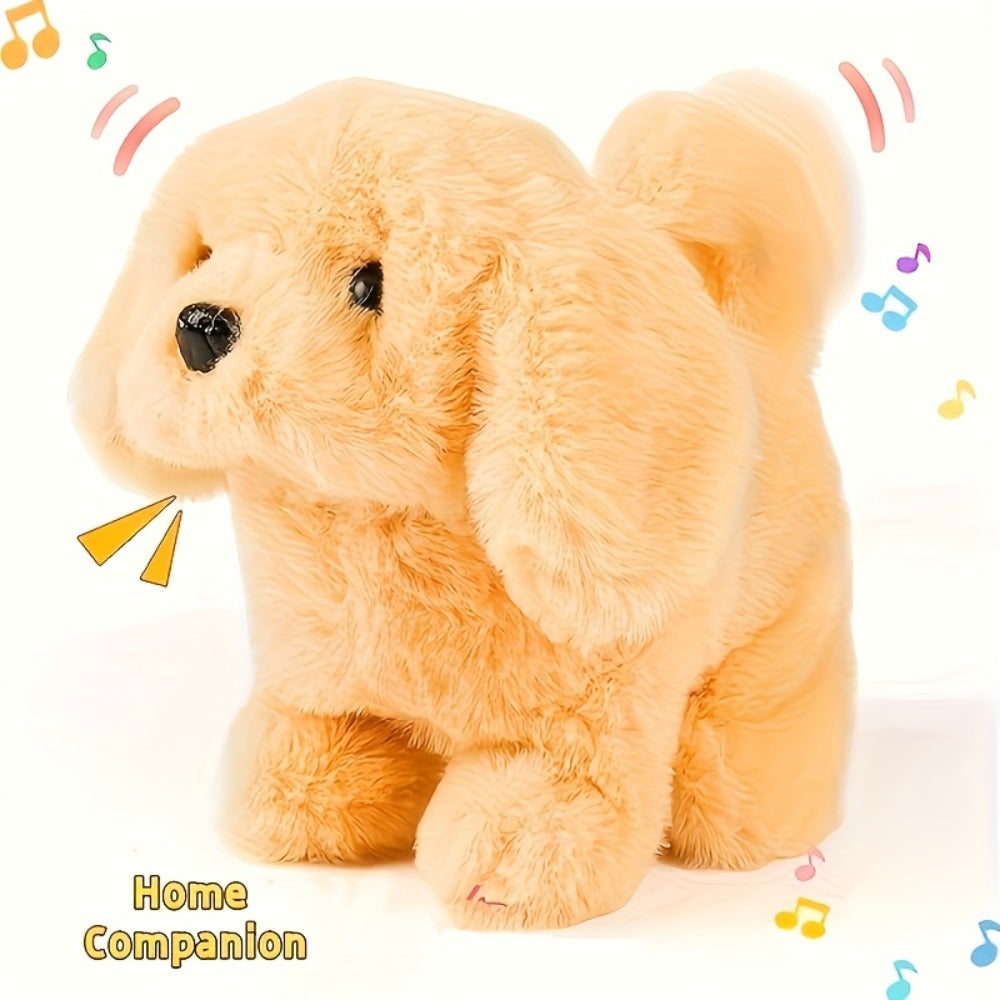 Plush Electric Puppy Toy That Walks & Barks, Interactive Electronic Pet with Plush & Gift Box, Parent-Child Companion