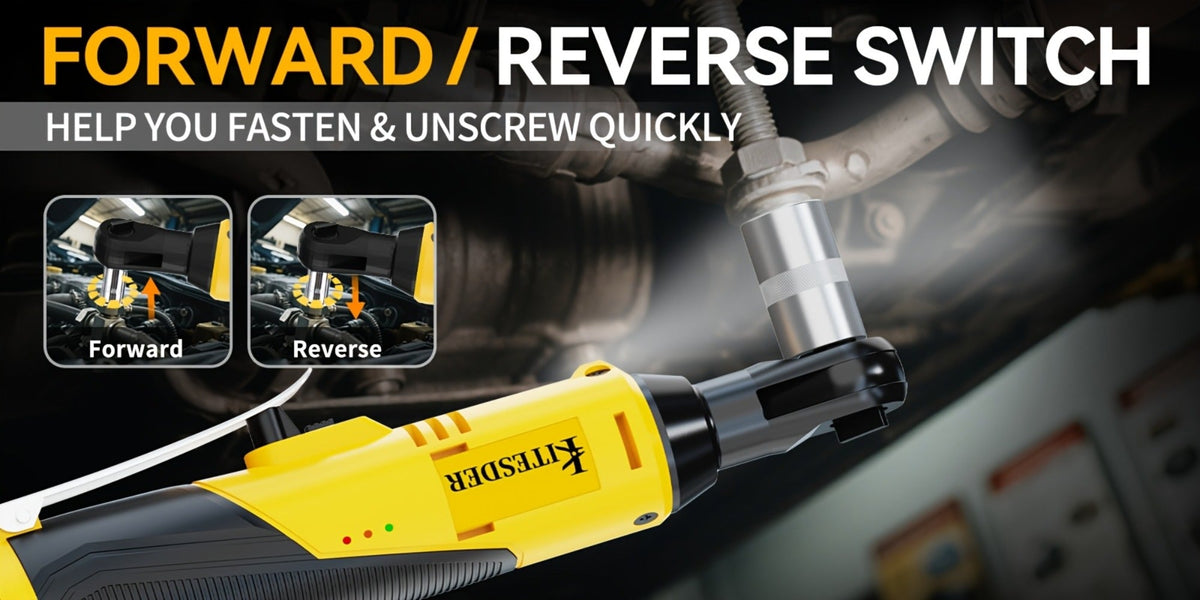 12V Electric Ratchet Wrench Set 400 RPM, 3/8" Cordless Power Ratchet Tool Kit with Variable Speed