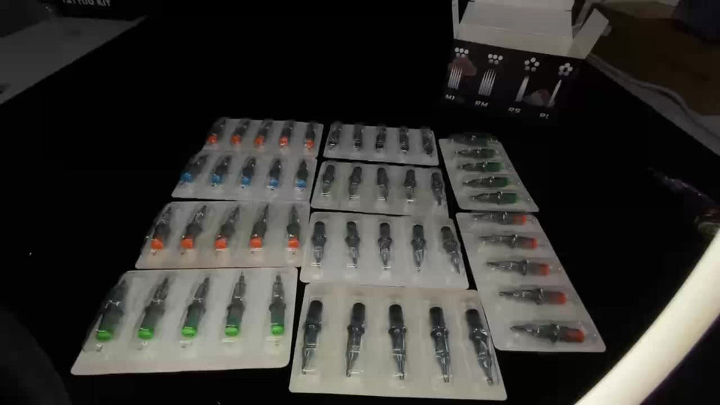 50PCS Round Shader Tattoo Cartridge Needles RS Mixed Size EO Sterilized Disposable for Temporary Body Art, Festivals and Costumes