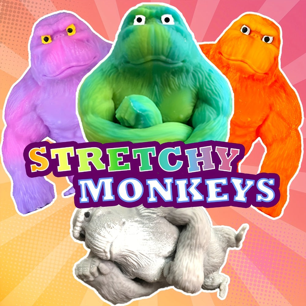 Stretchy Gorilla Fidget Toy Squeeze Monkey, Sensory Stress Squishy Monkey with PVA Sponge Fill
