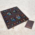 4-Player Mancala Game Set – Premium Solid Wood Folding Board with 108 Multi-Color Glass Stone Beads & Instructions