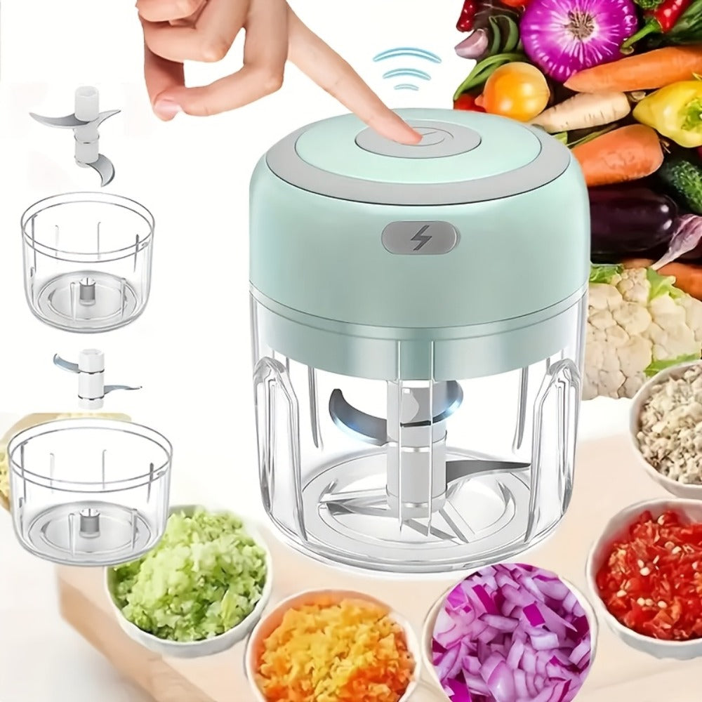 Mini Electric Garlic Chopper USB Rechargeable - Electric Food Chopper & Masher, Portable Garlic Crusher for Meat