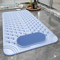 Textured Suction-Cup Shower Mat with 69 × 36 cm Size, Drain Holes and Blue or Gray Color Options