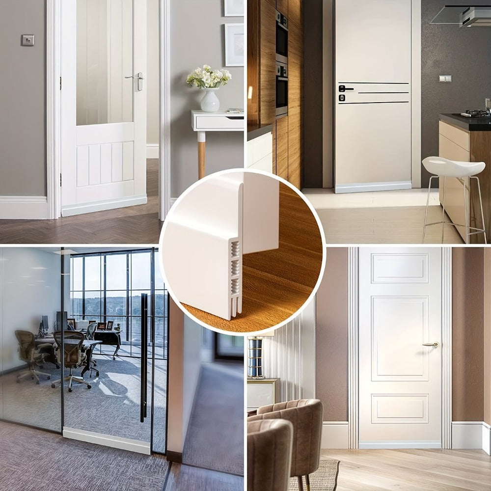 Door Draft Stopper Silicone Under Door Sweep Weather Stripping 39 Inch Strong Adhesive 3-Layer Sound Insulation Noise Blocker Energy Saving