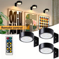 Battery Operated Picture Lights 3-Pack, Magnetic Painting Light with Remote & Timer, 3 Lighting Modes Dimmable Wireless Wall Puck Lights