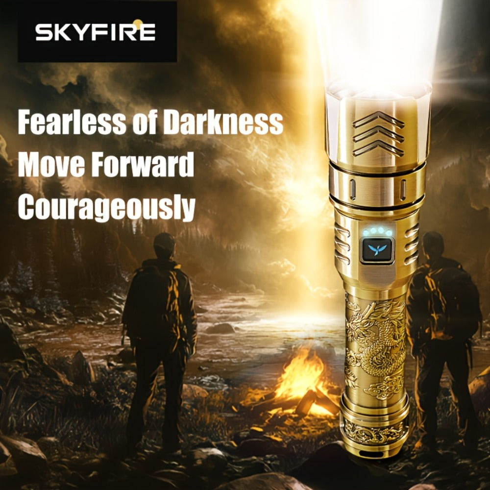 Tactical LED Flashlight 5000mAh Rechargeable Zoomable with Ignition Lens for Entryways, Bedrooms and Living Spaces