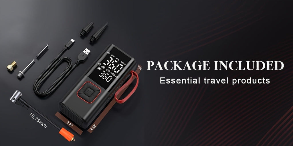Portable Tire Inflator Air Compressor - 160 PSI 20000mAh Cordless Tire Pump 4X Faster with LED Light for Car