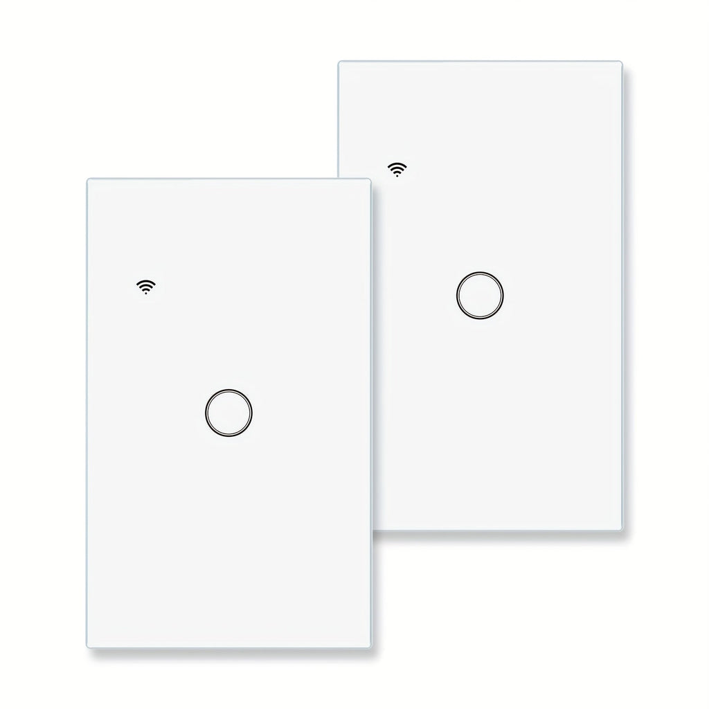 No Neutral Wire Smart Touch Wall Switch MOES WiFi 1/2/3 Gang Single Fire, Works with Alexa & Google Home