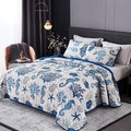Duvet Cover Set 3 Piece Ocean Style Seahorse Coral Pattern Soft Breathable Microfiber Bedding Set with 2 Pillowcases Machine Washable