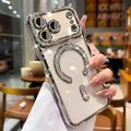 Phone Case Rhinestone Side Cover for iPhone 16e in Silver, Gold, Bright Pink or Orange Color Options