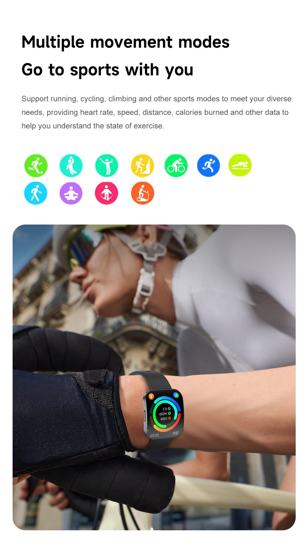Smartwatch with 1.85-Inch Curved Touchscreen, Calling, Camera and Music Controls in Four Options