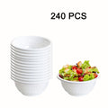 White 13-Ounce Disposable Plastic Serving Bowls with Side Handles and 120- or 240-Piece Checkout Options