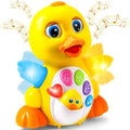 Musical Walking Duck Toy with Five Front Buttons, Flashing Wings and Rotating Wheel Base Pictured