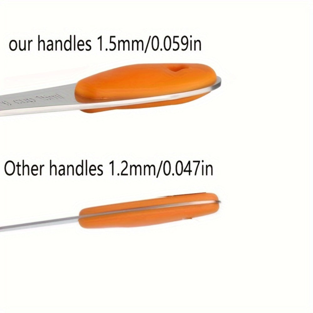 Stainless Steel Measuring Cups and Spoons Set 5pcs with Silicone Handle – Baking & Cooking Kitchen Measurement Tools