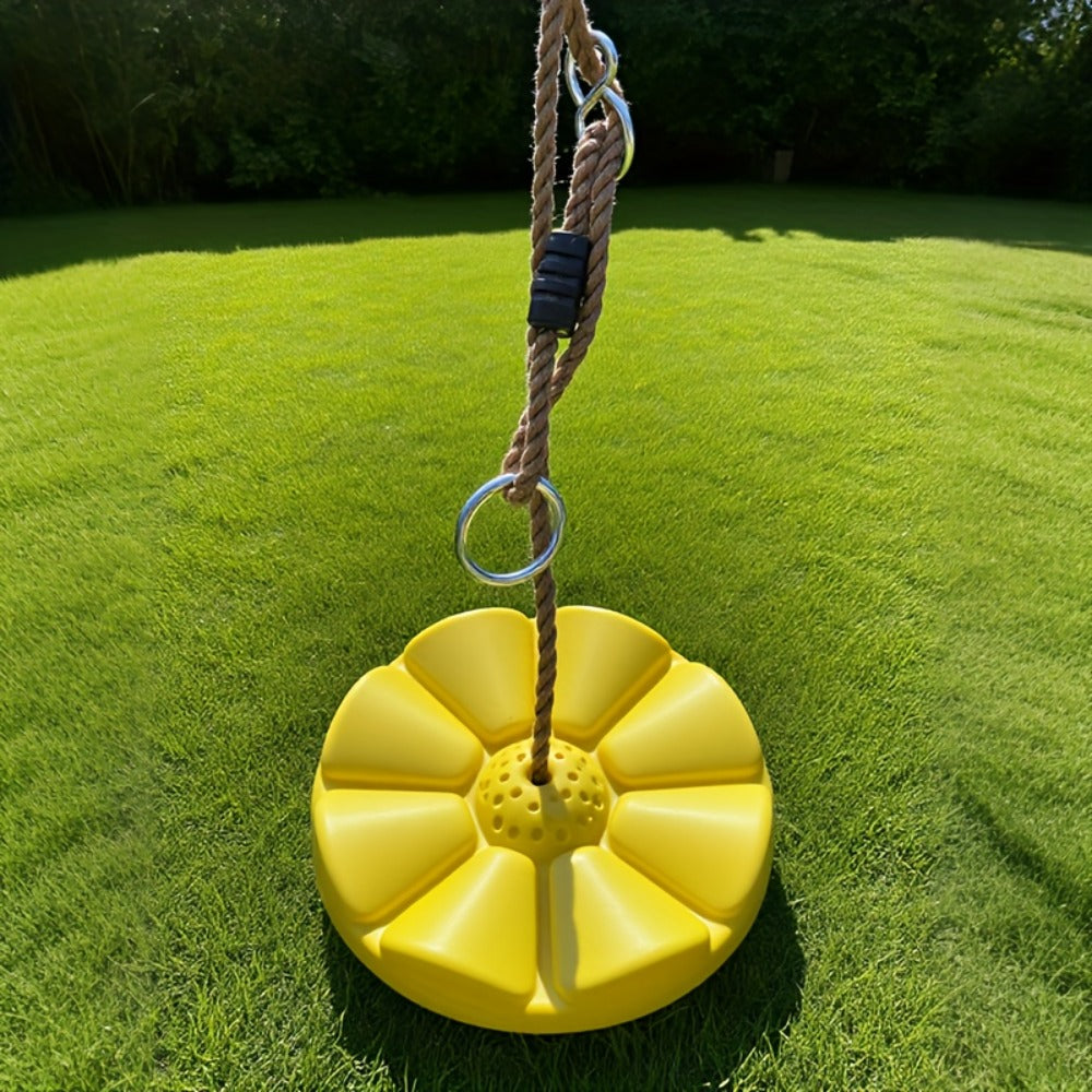 Petal Shaped Outdoor Swing for Kids, Single Person Thickened Fun Swing, 11.8" Diameter, 78.7" Rope