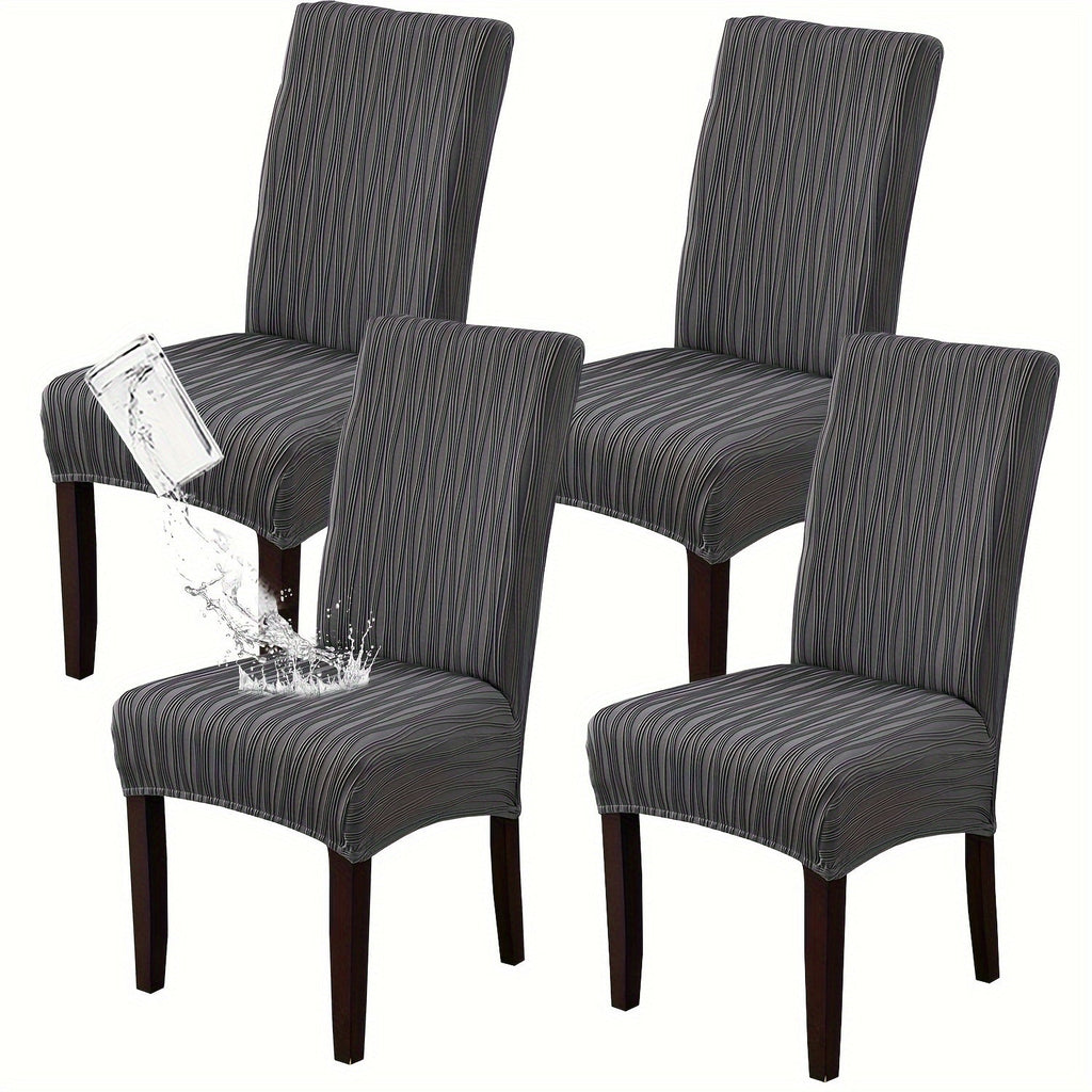 Dining Chair Covers Stretch Slipcovers Set of 4 or 6, Stain Resistant Removable Chair Protector for Home Kitchen Restaurant Wedding