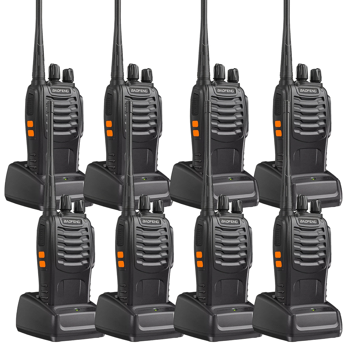 Baofeng UHF Walkie Talkies 16CH 5W, 2/4/6/8/10/12 Pack Two-Way Radios, USB Rechargeable 1500mAh Battery