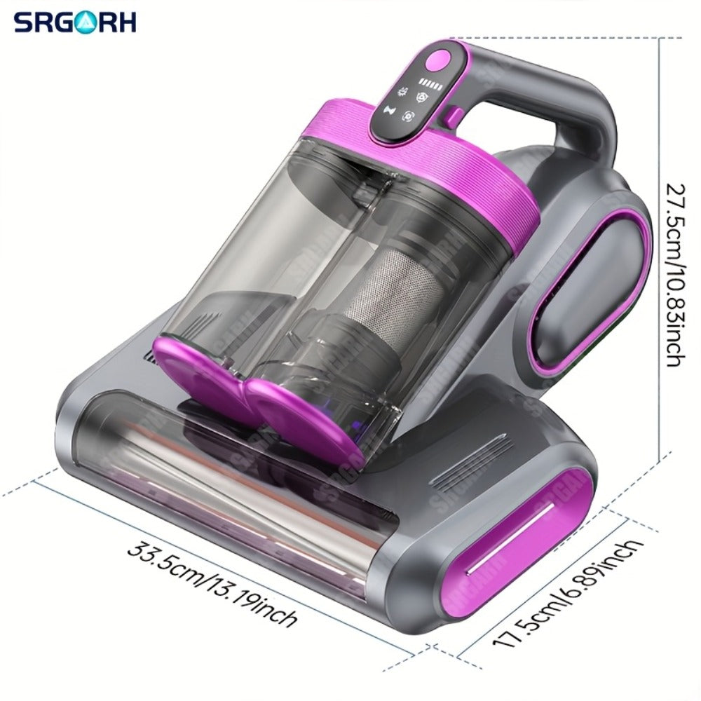 Handheld Vacuum Cleaner SRGORH Cordless Mattress Model with 16KPa Label, Dual Dust Cups, 30-Minute Runtime and Two Colors
