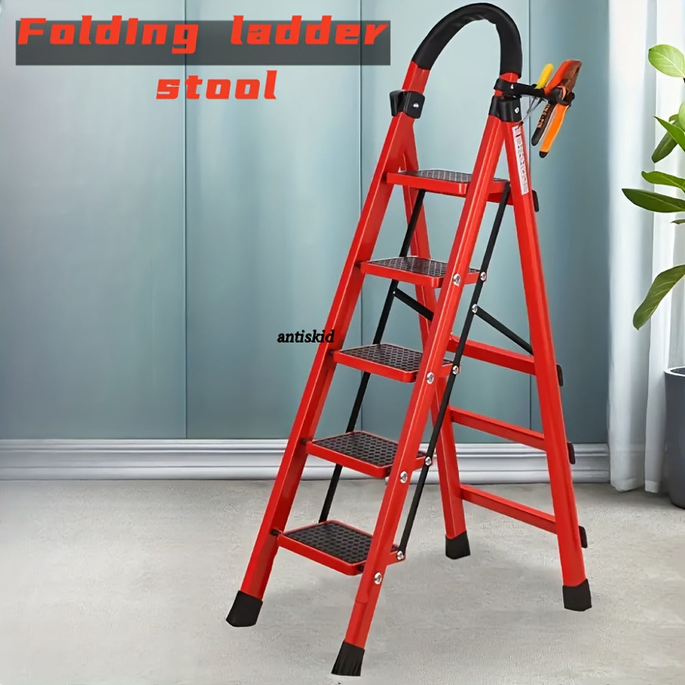 Portable Folding Step Ladder 3/4/5-Step, Weight, Plastic Step Stool Ladder, Foldable Ladder for Household