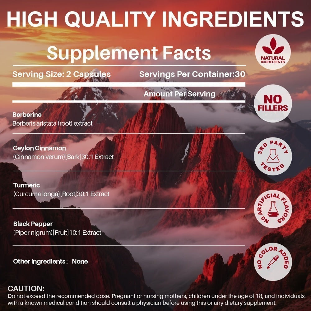 Thermogenic Fat Burner Capsules with Berberine, White Kidney Bean, Safflower Oil & Acetyl-L-Carnitine