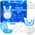 Battery-Powered LED Teeth Whitening Kit with Three Gel Syringes, Mouth Trays and Storage Case