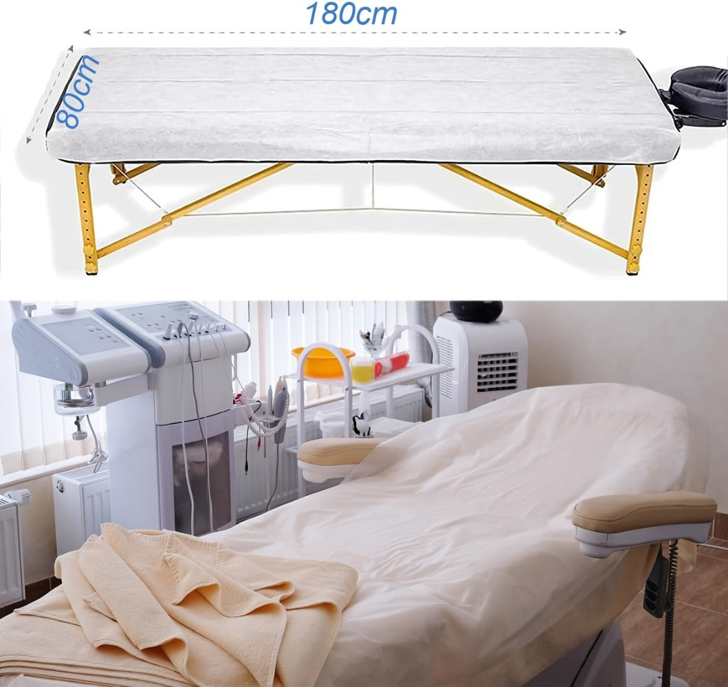 Disposable Bed Sheets 100 Pack Non-Woven Massage Table Cover Single Use Stain Resistant Spa Sheets for Massage Therapists Estheticians