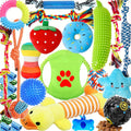 Dog Toys 25-Piece Activity Set with Rope, Squeaky, Tug, Teething and Treat-Dispenser Pieces