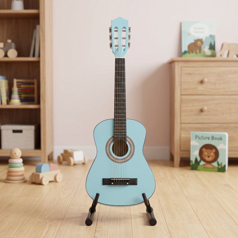 Acoustic Guitar 30-Inch Round-Body Basswood-Back Steel-String Design in Four Bright Color Options
